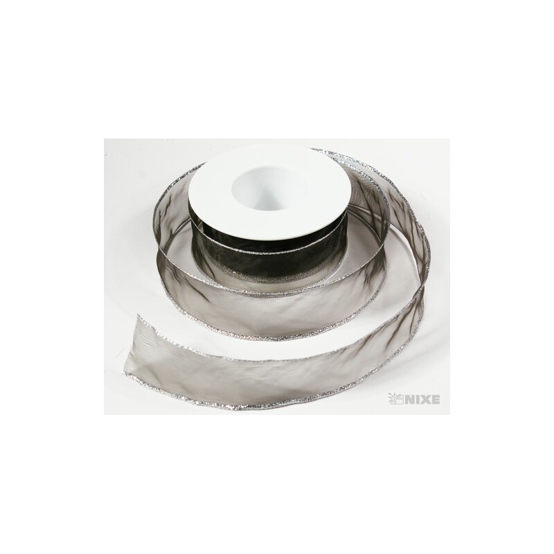 CHIFFON-SILBER 40mmx25m 3333*ČERNÁ 016