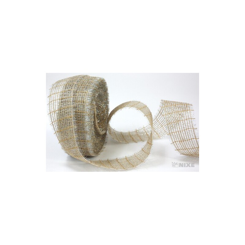 JUTA METAL 50mmx25m*STŘÍBRNÁ+PŘÍRODNÍ 204342