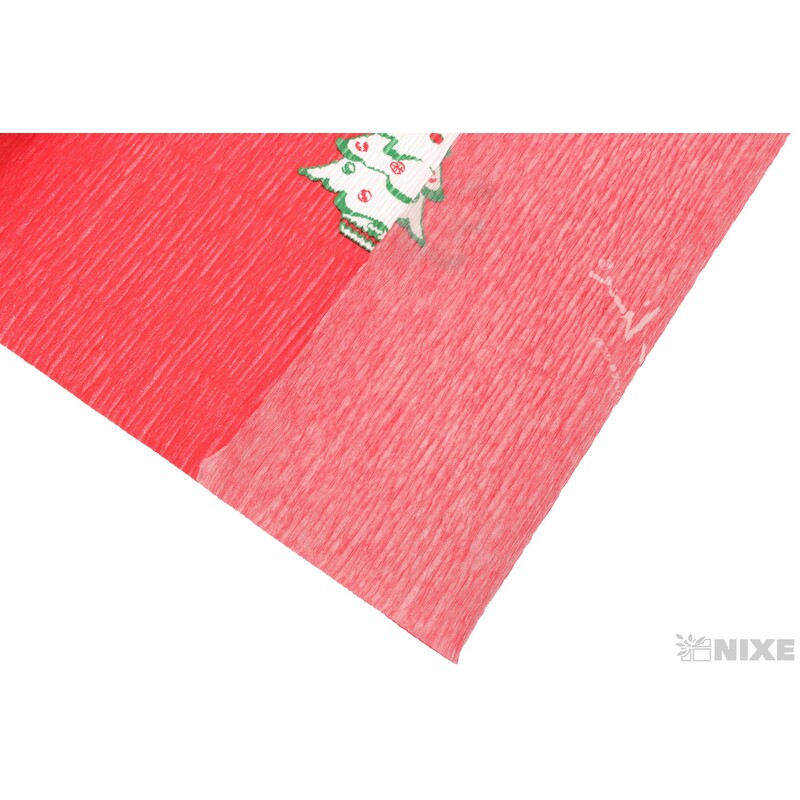 KREP TISK 50cmx2,5m STROMEČEK*500-9 ČERVENÁ V+