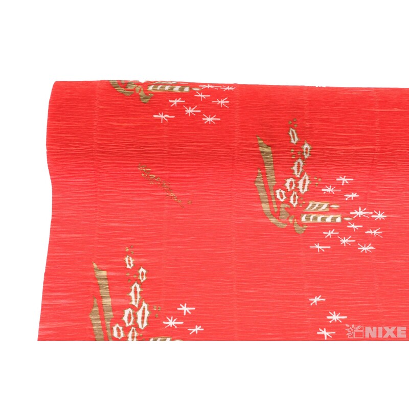 KREP TISK 50cmx2,5m SVÍČKA*700-4ČERVENÁ