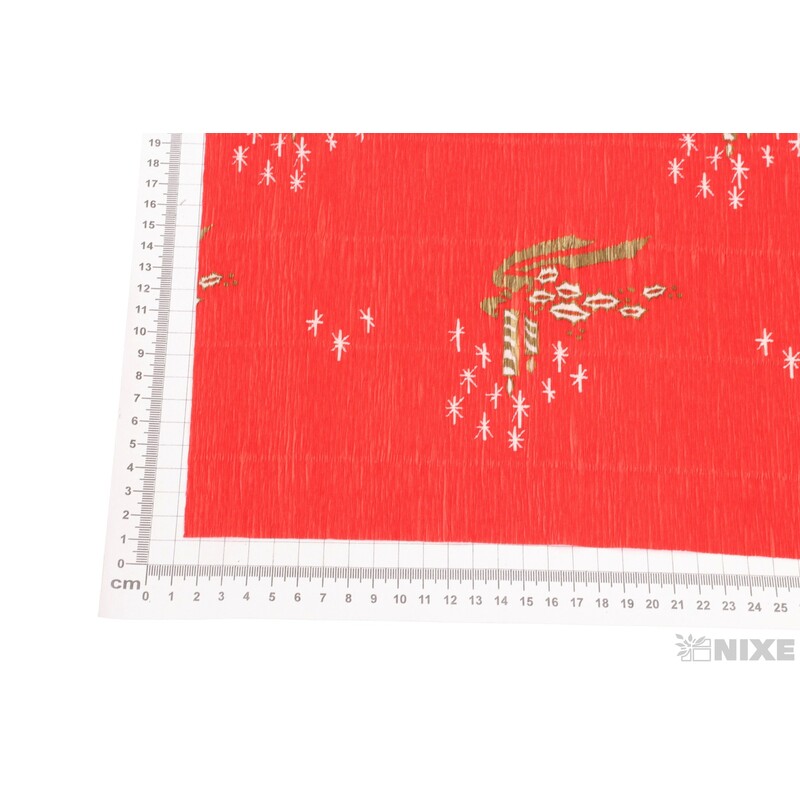 KREP TISK 50cmx2,5m SVÍČKA*700-4ČERVENÁ