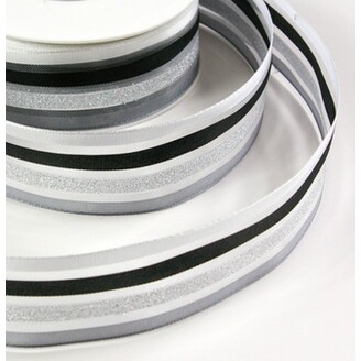 LULU 40mmx25m 3537*ČERNÁ+BÍLÁ+STŘÍBRNÁ