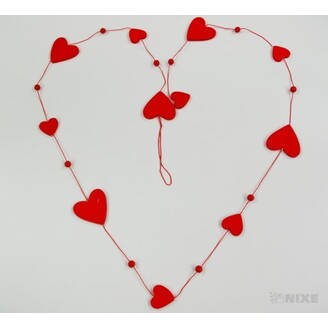 GIRLANDA SRDCE 3x114cm*ČERVENÁ