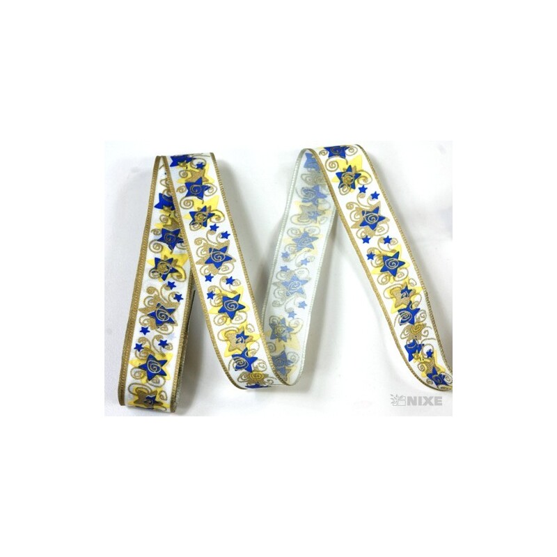 TAFT STUHA POLYE VÁNOCE 20mmx5m*MODRÁ 212020