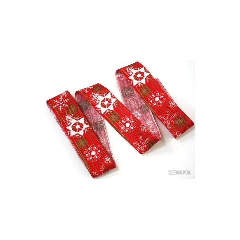 TAFT STUHA VÁNOCE 25mmx5m*ČERVENÁ 212026