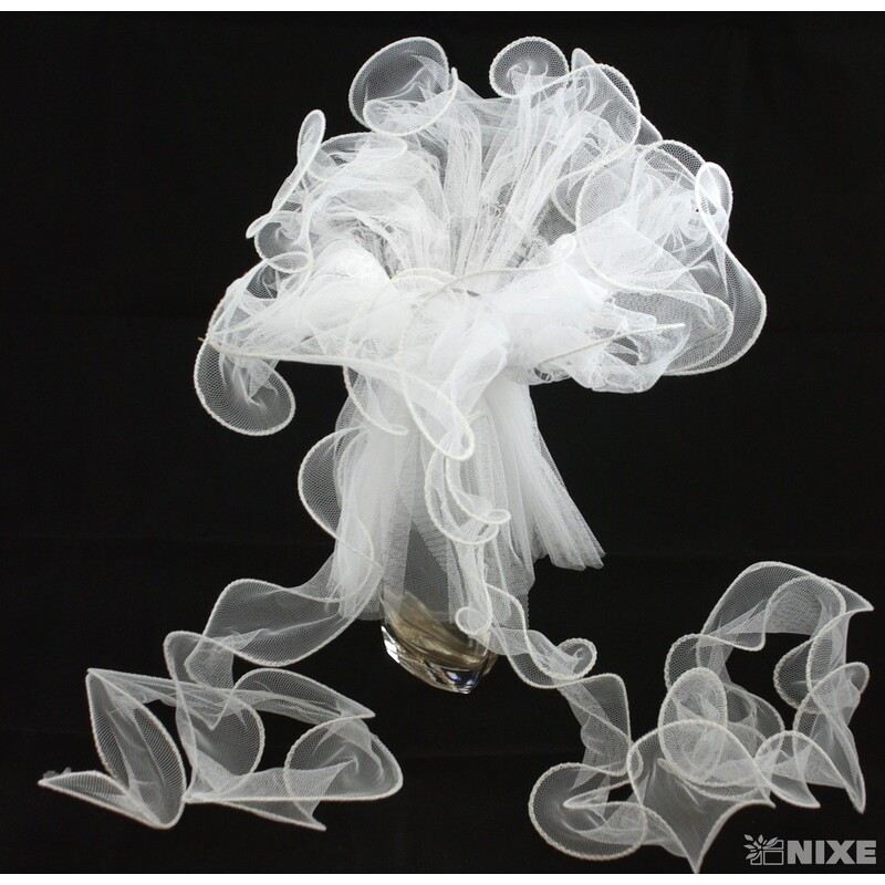 TYL SVATEBNÍ MANŽETA PŘEVIS STUHA*BÍLÁ