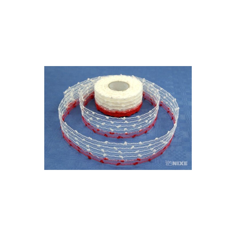 W088 STUHA 50mmx10m*BÍLÁ+ČERVENÁ 61380