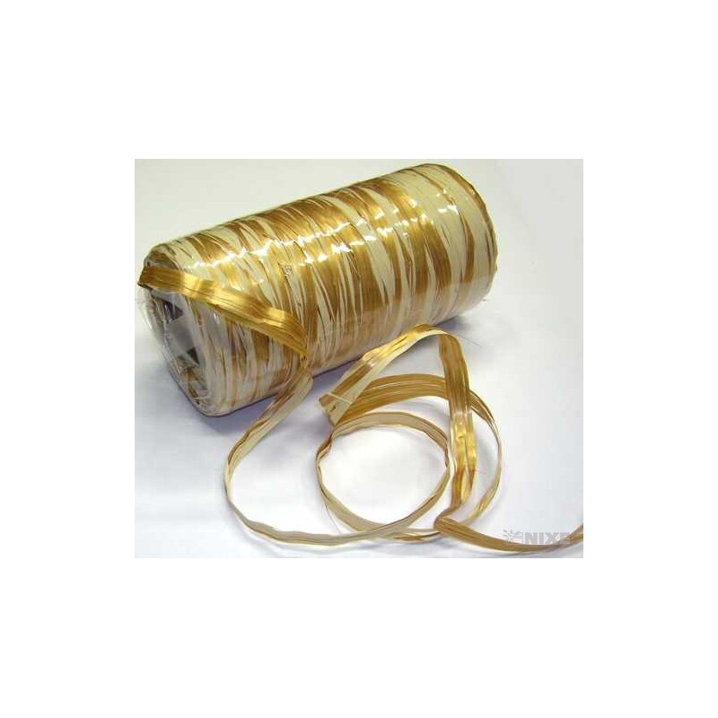 RAFIA SYNTHETIC BICOLOR 200m*BRONZOVÁ+SMETANOVÁ 70