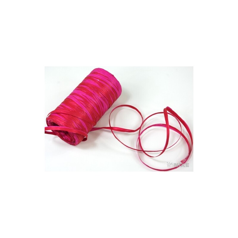 RAFIA SYNTHETIC BICOLOR 200m*ČERVENÁ+VÍNOVÁ 72