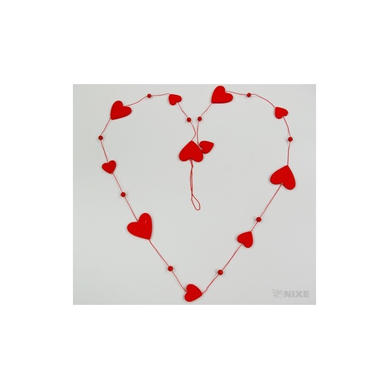 GIRLANDA SRDCE 3x114cm*ČERVENÁ