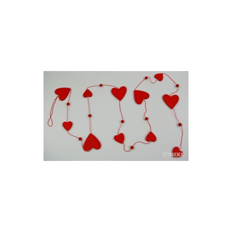 GIRLANDA SRDCE 3x114cm*ČERVENÁ