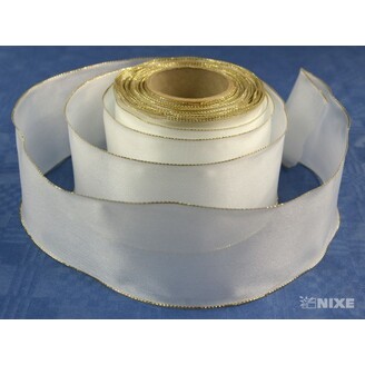 PLÁTNOVÁ STUHA S DRÁTEM REX 40mmx25m*BÍLÁ 030100