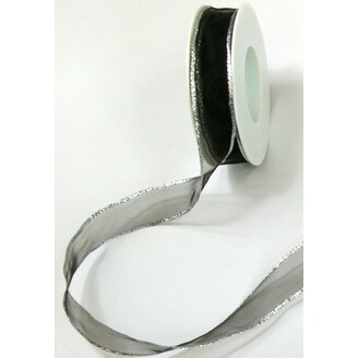 CHIFFON-SILBER 25mmx25m 3333*ČERNÁ 016