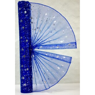 ORGANZA VZOR SZ-49 38cmx9yd*MODRÁ TM. 072