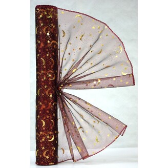 ORGANZA VZOR SZ-74 38cmx9yd*BORDOVÁ 137