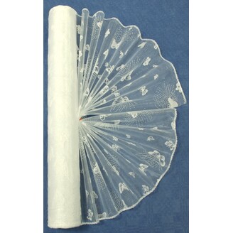 ORGANZA VZOR SZ-52 38cmx9yd*BÍLÁ 001