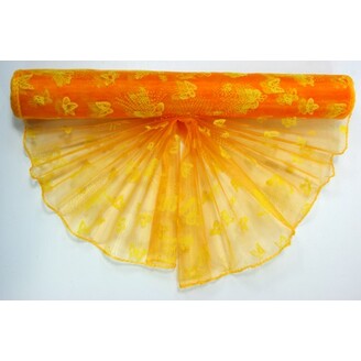 ORGANZA VZOR SZ-52 38cmx9yd*ORANŽOVÁ 113