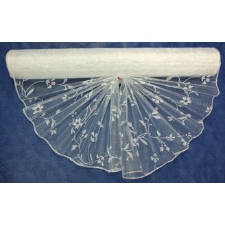 ORGANZA VZOR BS-R034 38cmx9yd*BÍLÁ 001