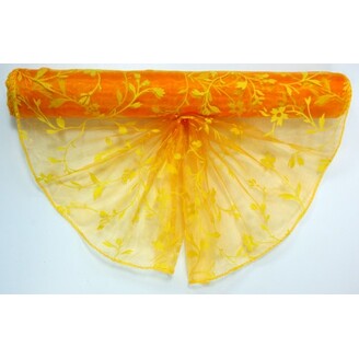 ORGANZA VZOR BS-R034 38cmx9yd*ORANŽOVÁ 113