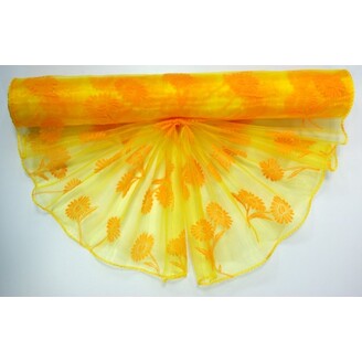 ORGANZA VZOR BS-R037 38cmx9yd*ŽLUTÁ 110