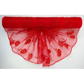 ORGANZA VZOR BS-R037 38cmx9yd*ČERVENÁ 019