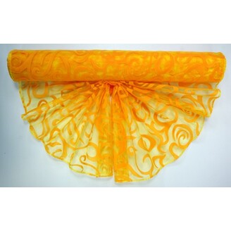 ORGANZA VZOR BS-R033 38cmx9yd*ŽLUTÁ 110