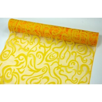 ORGANZA VZOR BS-R033 38cmx9yd*ORANŽOVÁ 113