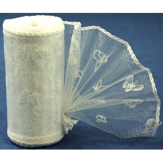 ORGANZA VZOR SZ-52 10cmx10yd*BÍLÁ 001