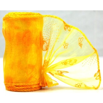 ORGANZA VZOR SZ-52 10cmx10yd*ŽLUTÁ 110