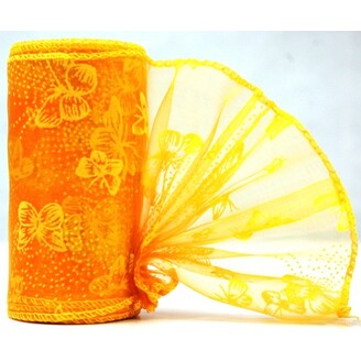 ORGANZA VZOR SZ-52 10cmx10yd*ORANŽOVÁ 113