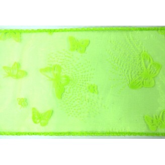 ORGANZA VZOR SZ-52 10cmx10yd*ZELENÁ 048