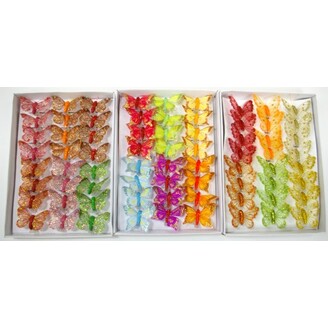 MOTÝL 5cm GLITTER 24ks V+