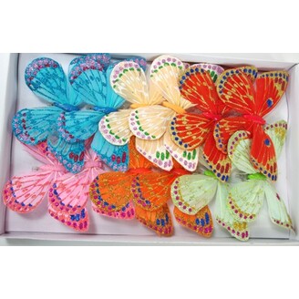 MOTÝL 18cm GLITTER 12ks V+