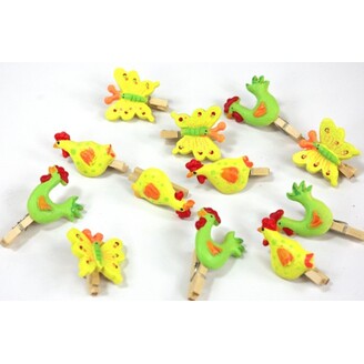 OZDOBNÝ KOLÍČEK SLEPIČKA+MOTÝL 3cm 12ks*