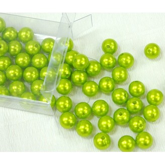 KORÁLKY 14mm 72ks*ZELENÁ SV.