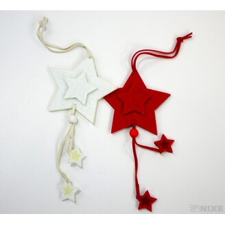ZÁVĚS HVĚZDIČKA FILC 8x25cm*MIX BAREV
