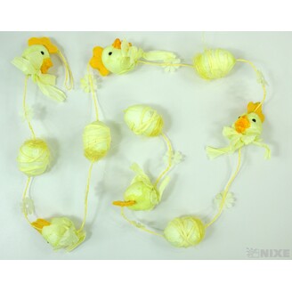 GIRLANDA KUŘE 6x145cm*ŽLUTÁ