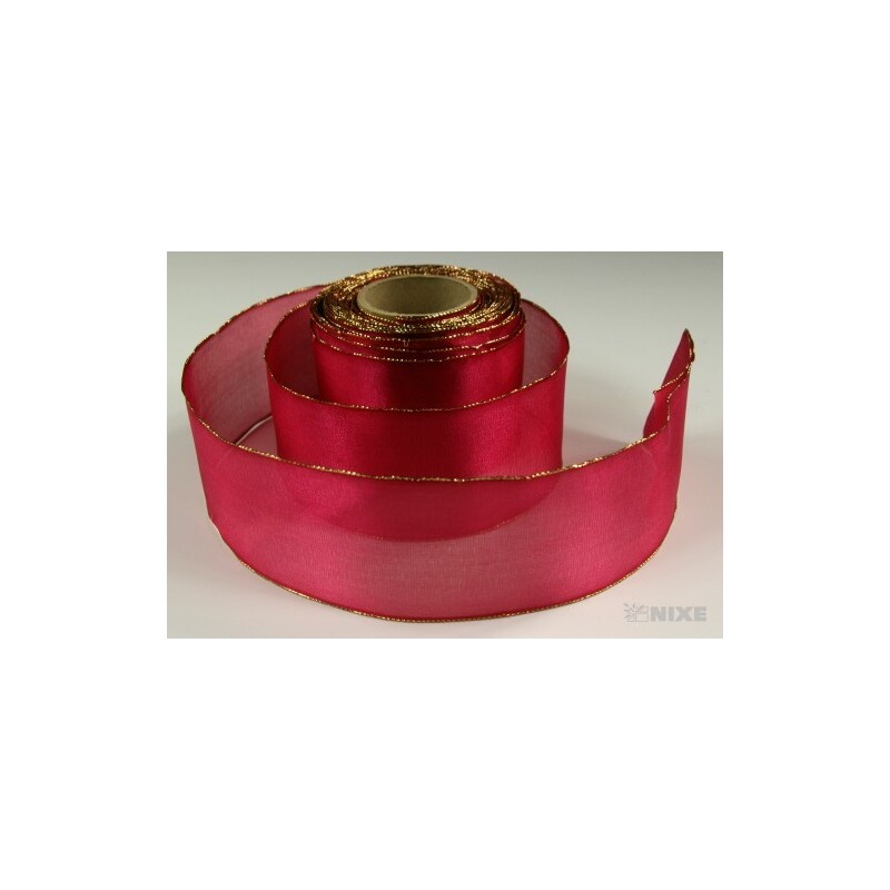 PLÁTNOVÁ STUHA S DRÁTEM REX 40mmx25m*BORDOVÁ 030637