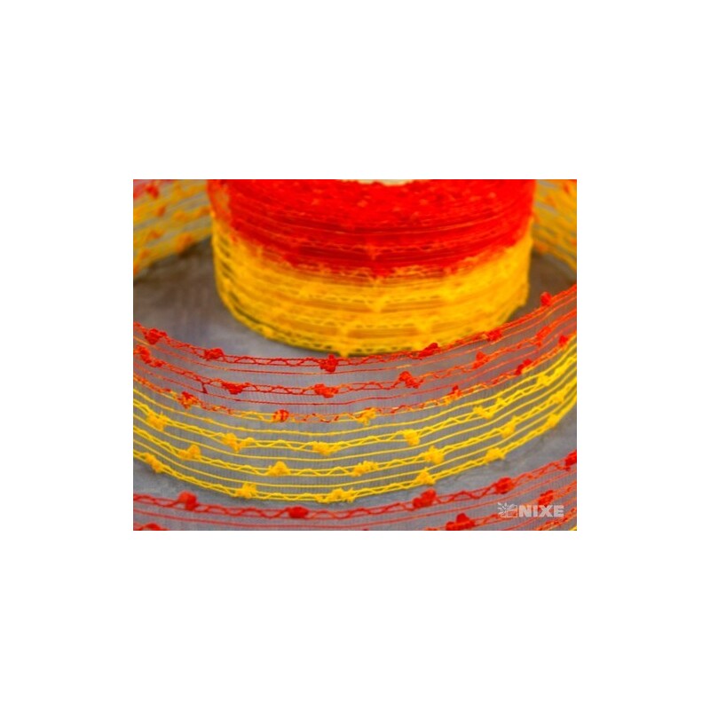 W088 STUHA 50mmx10m*ČERVENÁ+ŽLUTÁ 61371