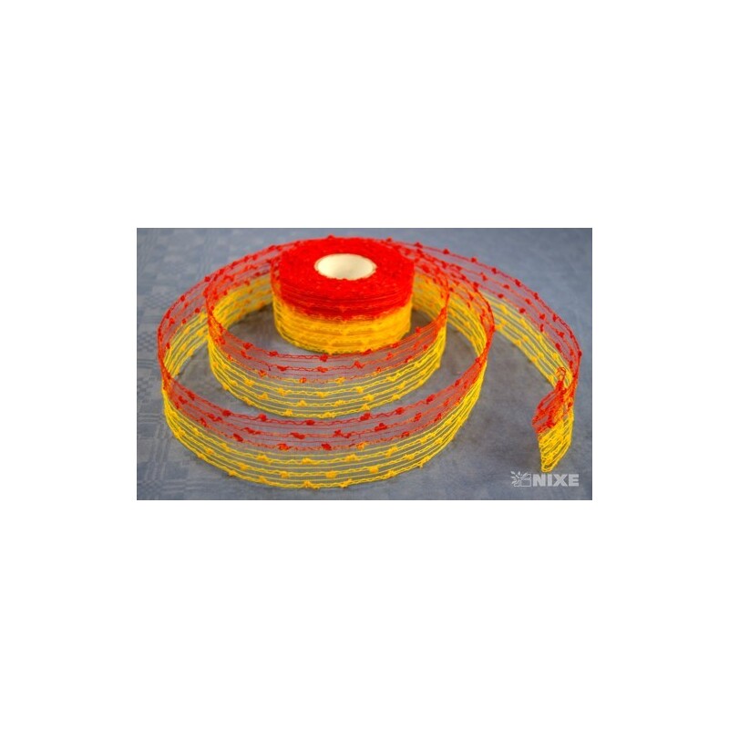W088 STUHA 50mmx10m*ČERVENÁ+ŽLUTÁ 61371