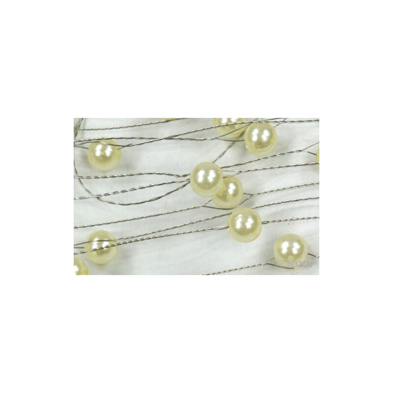 PERLIČKY NA DRÁTKU 3mmx3m*KRÉMOVÁ