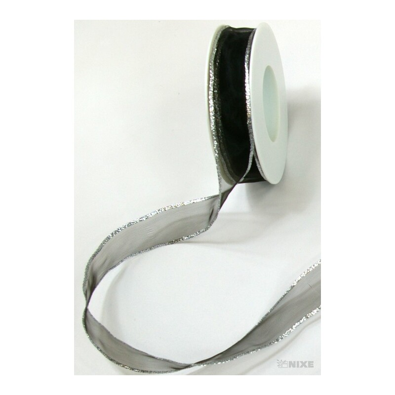 CHIFFON-SILBER 25mmx25m 3333*ČERNÁ 016