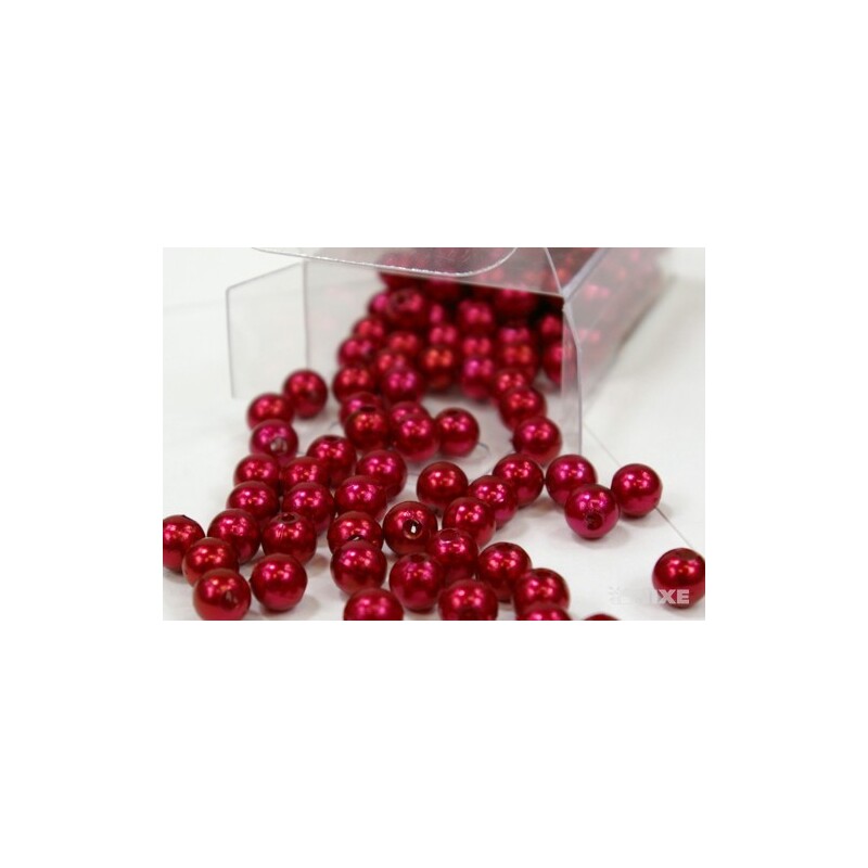 KORÁLKY 8mm 144ks*ČERVENÁ TM.