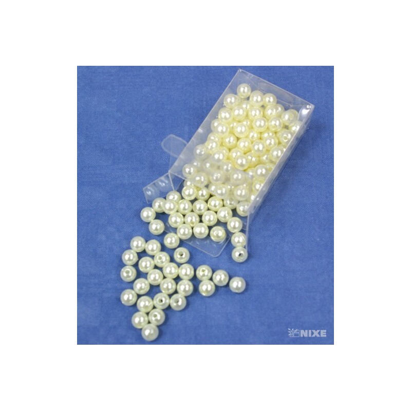 KORÁLKY 8mm 144ks*KRÉMOVÁ