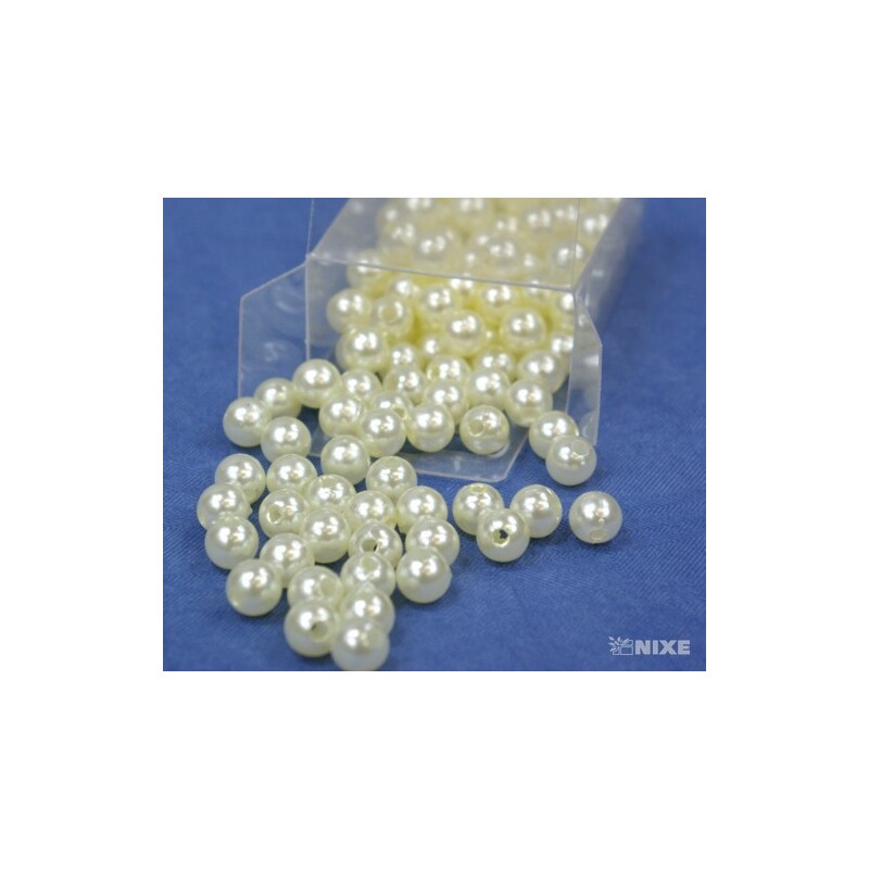 KORÁLKY 8mm 144ks*KRÉMOVÁ