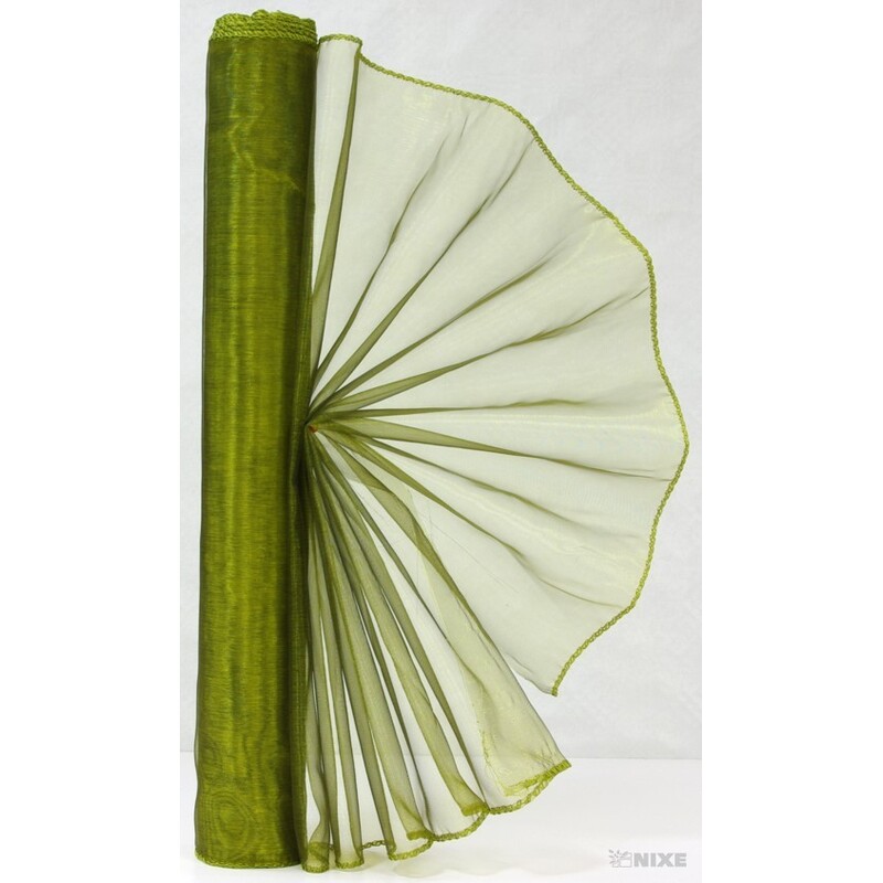 ORGANZA 38cmx9yd*ZELENÁ KHAKI 2T 11