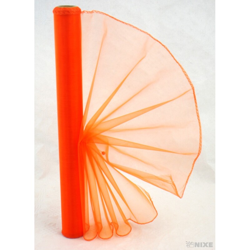 ORGANZA 38cmx9yd*ORANŽOVÁ TM. 015