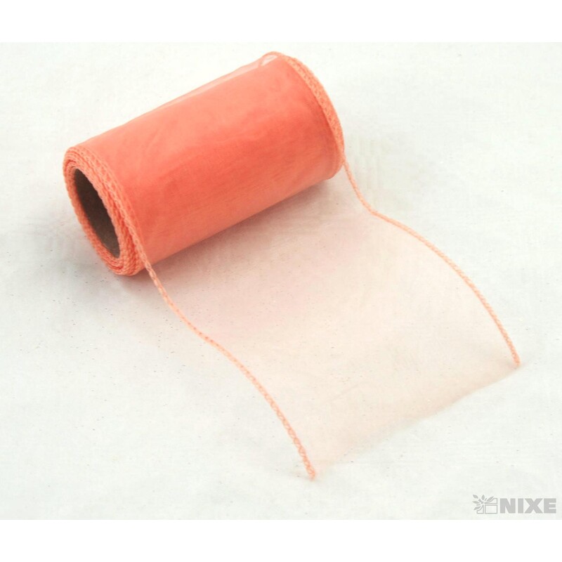 ORGANZA 10cmx10yd*LOSOSOVÁ 012