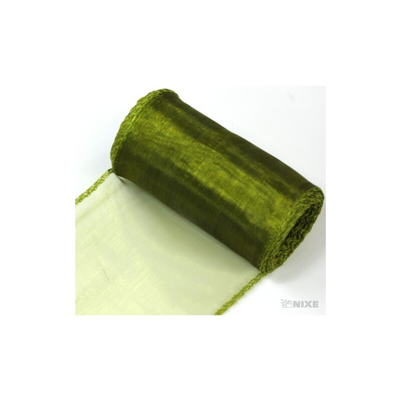 ORGANZA 10cmx10yd*ZELENÁ KHAKI 041 V+