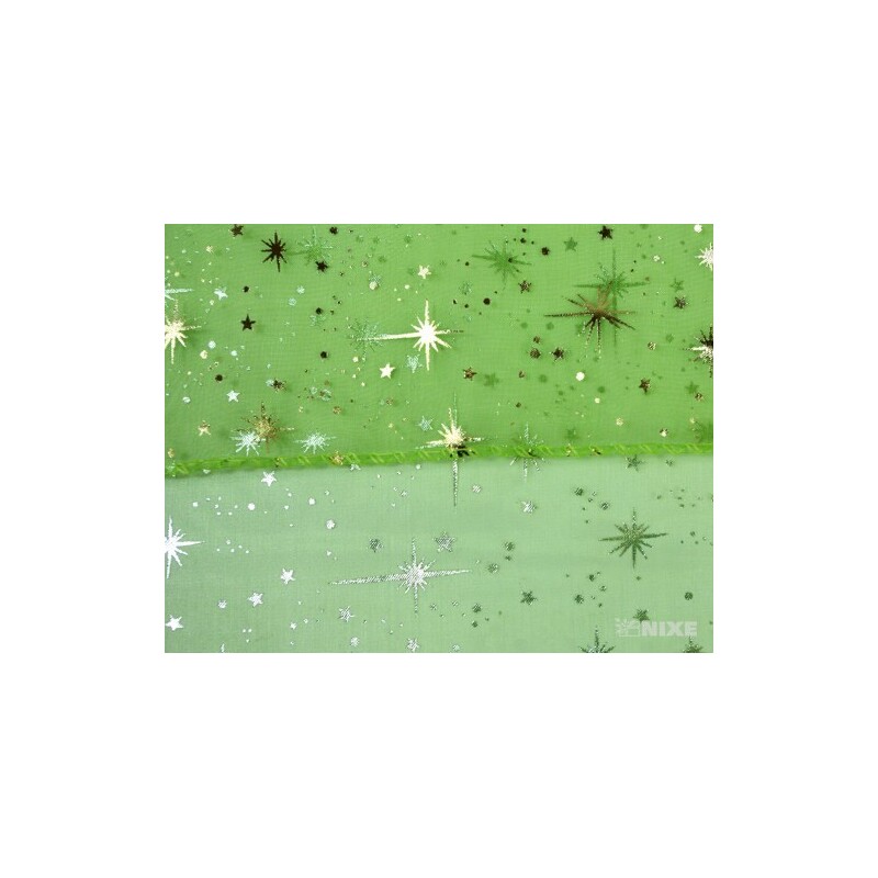 ORGANZA VZOR SZ-49 38cmx9yd*ZELENÁ 035